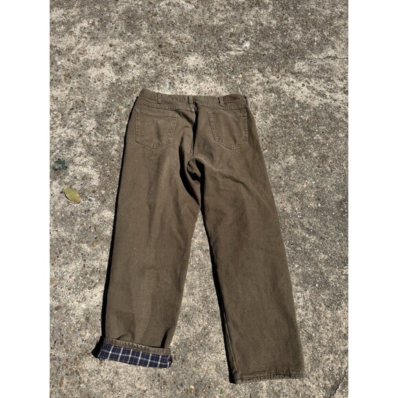LL Bean Jeans Flannel Lined Men's Size 38x32 100% Cotton Natural Fit High Rise - Picture 6 of 7